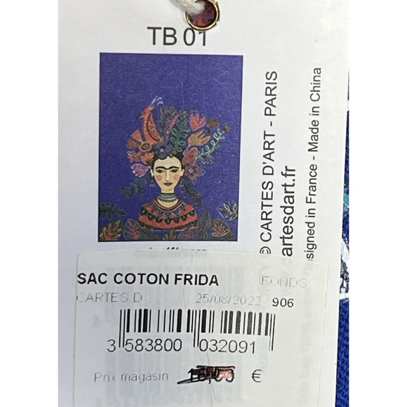 Frieda Kahlo Flower Artsy Canvas Reusable Tote Bag Shopping Travel Grocery - Picture 7 of 9